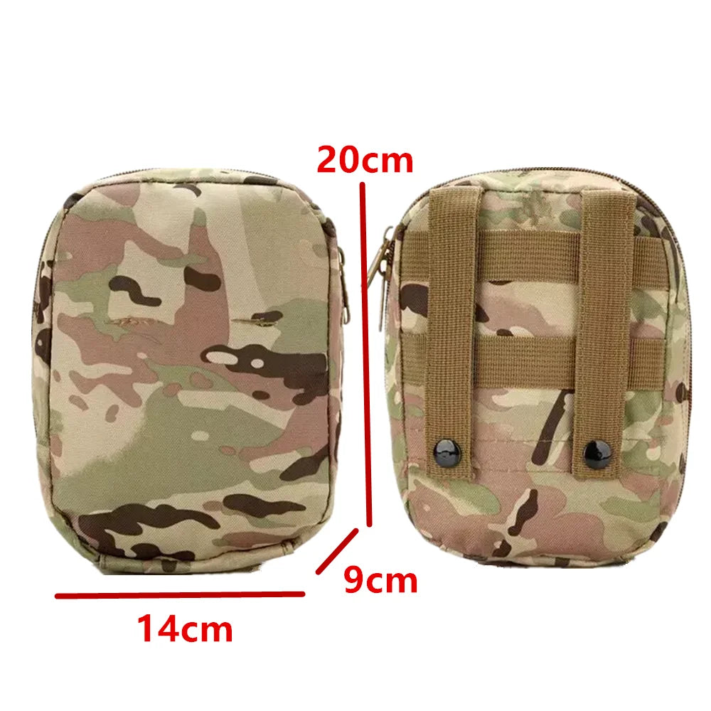 Tactical Nylon EDC Pouch Waterproof Camo MOLLE First Aid Kit EMT Utility Sundry Bag for Outdoor Camping