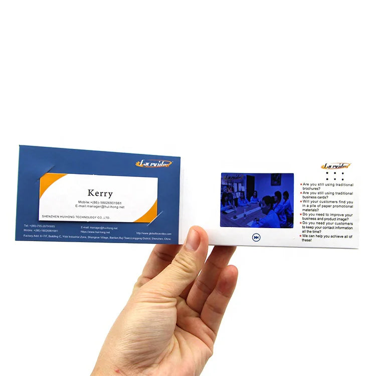 Professional Supplier's Customised 7 Inch Book Greeting Card Digital Brochure LCD Video Mailer for Music Style Gifts Promotion