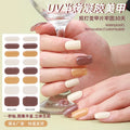 Newest Korean Style 3D Plastic Gel Nail Strips Wraps Semi Cured Nail Stickers ZHE Origin Decals