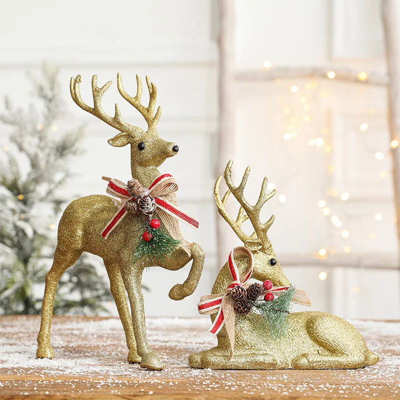 Christmas Ornaments Golden Elk Decoration Xmas Hanging Ornaments Christmas Decorations for New Year Decor