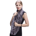MWFur Fashion Women Rex Rabbit Fur Infinity Scarves Multicolor Winter Neck Collar Hand Knitted Fur Scarf Collar for Women