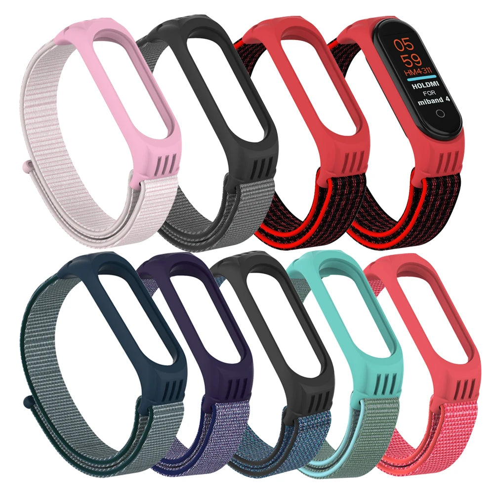 IVANHOE Nylon Loop Wrist Strap for Xiaomi Mi Band 5 Smart Bracelet Fashion Sport Miband 6 Mi 5 Watch Straps for Xiaomi Miband5 5