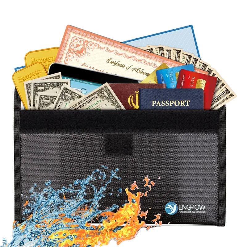 YIHUAXING Products Best Selling Product Made in China Document Card Cash Certificate Bags Fireproof Waterproof Document Bags