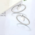LULUFOCUS Vintage Ball Chain Ring 925 Sterling Silver Custom Round Heart Pendant Charm Love Ring For Women