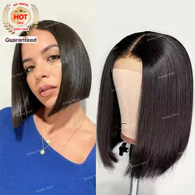 Cheap Price Hot Sale Bone Straight Bob Wigs Brazilian Human Hair Frontal Wigs 4x4 Double Drawn Transparent Full Lace Front Wig