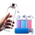 Custom Logo 600ml 750ml 1000ml Reusable High Borosilicate Glass Water Bottle with Lid