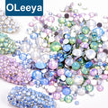 Oleeya Factory Wholesale Bulk Package SS3-SS20 14400pcs Opal Colors Nail Art Rhinestones Flatback Glass Strass for Nail Art