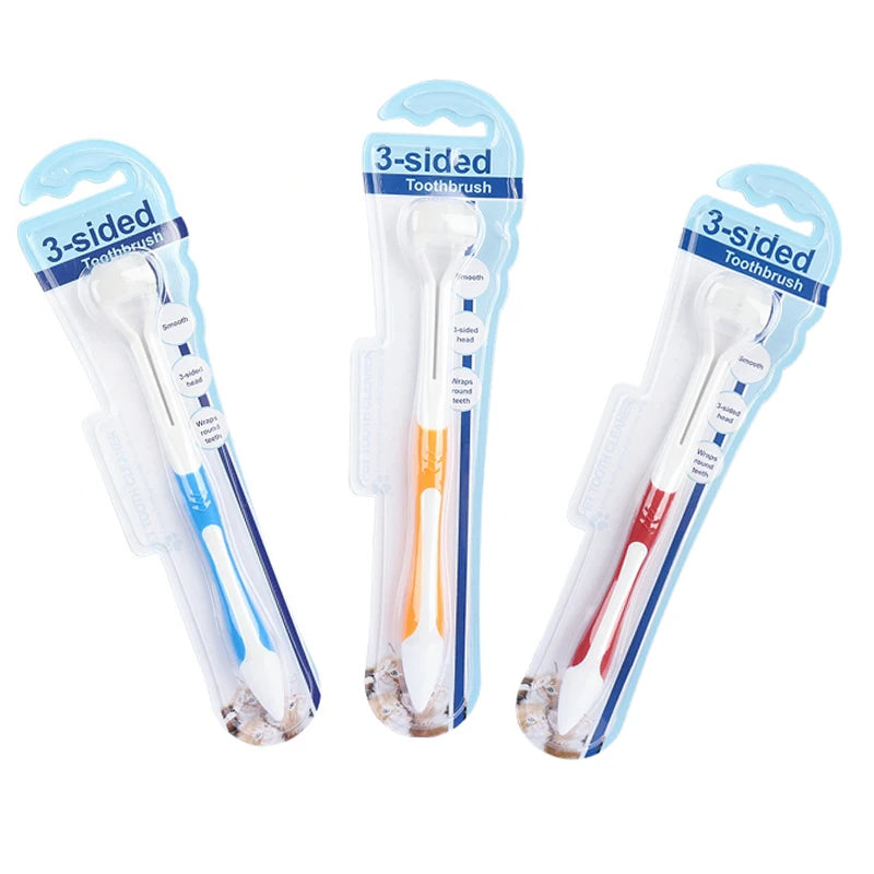 Double-headed Curved Pet Toothbrush Dog Cat Lightweight Dental Hygiene Brushes for Small Animals