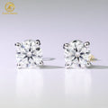 Unisex 6.5mm S925 VVS Moissanite Earrings Rhodium & Silver Plated Pass Diamond Tester 925 Sterling Silver Children's Party Gift