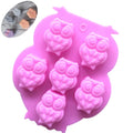 051 Factory Free Sample  6 Cavity Small Cute Owl Shape Silicon Resin Mold Silicone Chocolate Mould Silicone Ice Cube Tray Resin