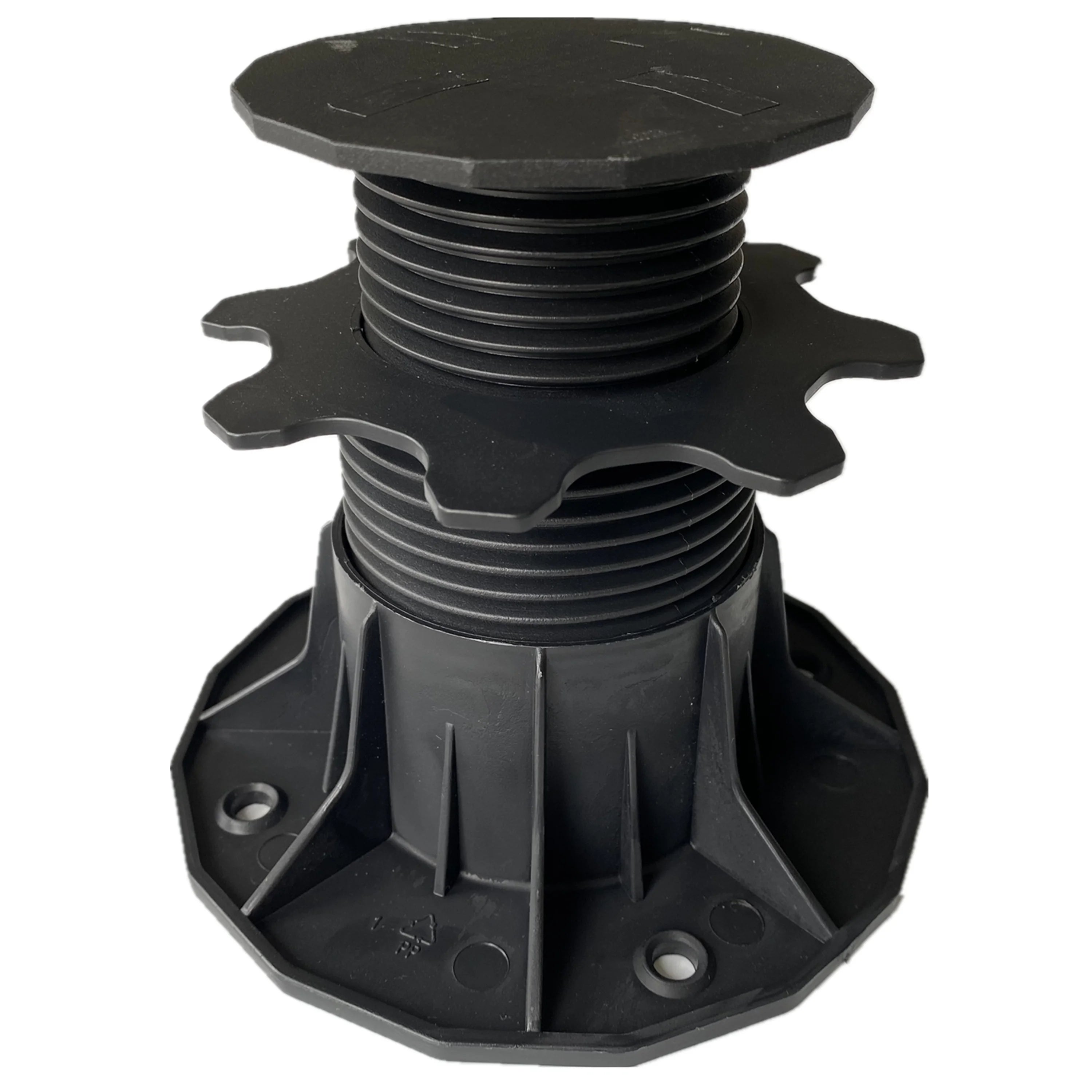 Adjustable Pedestal for Wood Decking Plastic Paver Support Flat Head Pads XF-T204A 65-145 mm Base 160 mm
