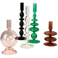Hot Sale Colorful Glass Candle Tube Cheap Glass Candlesticks Candle Holder for Wedding
