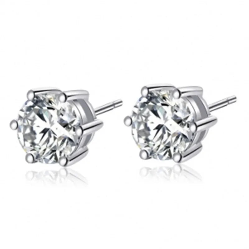 Risingmoon Fashion Diamond Brincos Zirconia Stud Crystal Earrings Mexican Stone 5g with OPP Zircon Hoop Earrings Circle