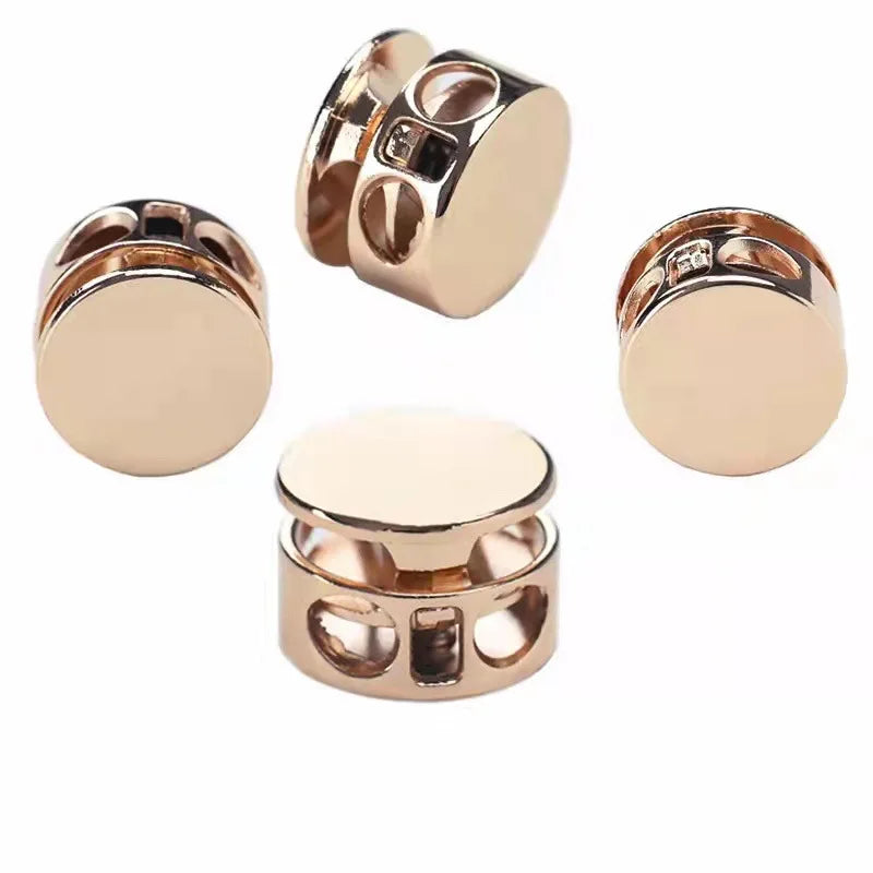 Stock Quality Black Zinc Alloy High Tenacity Cord Lock Clip Clamp 2 Hole Toggle Stopper