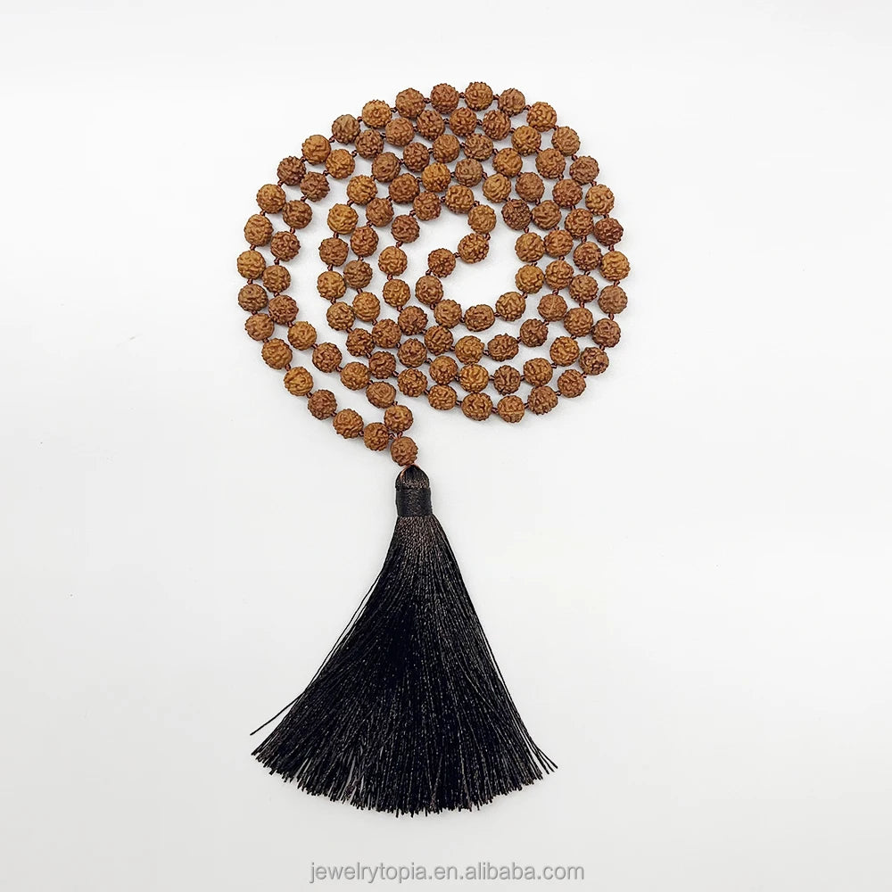 Handmade Natural China 108 Rudraksha Seed Beads Mala Original for Men and Women