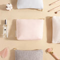BSCI Certified Organic Cotton Waffle Makeup Pouch Personalized Eco-Friendly Cosmetic Bag Organizer with Custom Logo