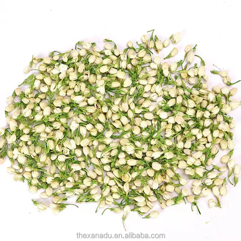 Chinese Edible 100% Natural Herbal Loose Leaf Dried Jasmine Flowers Decaffeinated Mild Aroma for Tea Bakery Crafting Bulk Pack