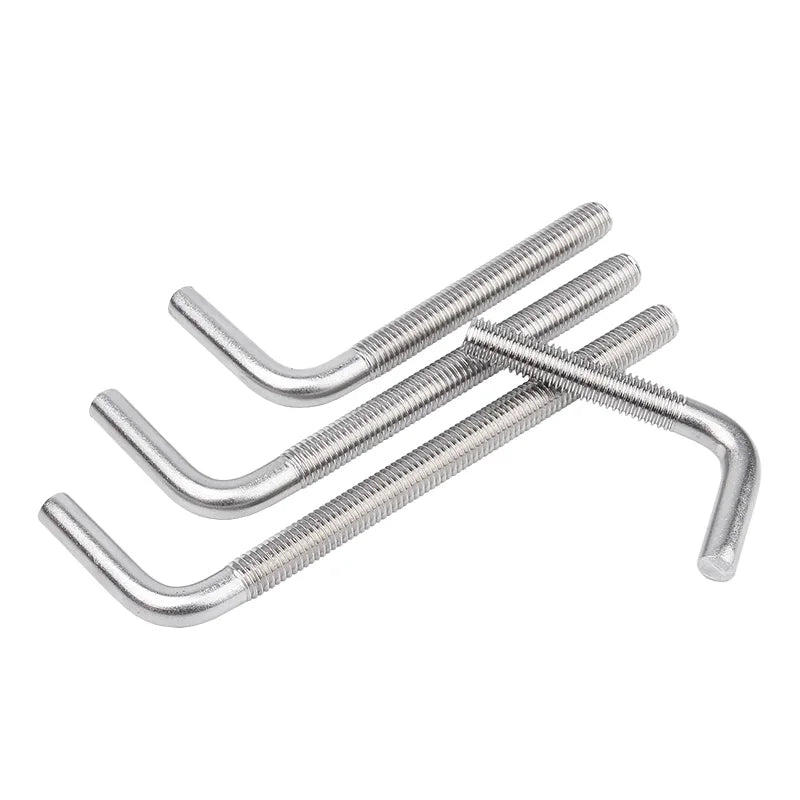 Inox Stainless Steel J Bolt Hook Screw Hooks Steel L Type Anchor Bolts M6 M8 Prices Galvanized With Nut