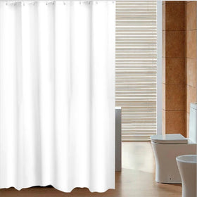 Factory Price White Polyester Fabric Shower Curtain Liner 200x200CM Home Bathroom Mildew Resistant Shower Curtains