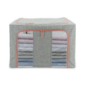 Clothes Storage Steel Frame Storage Box  Sturdy Stackable Bins for Closet Storage  Foldable Clothing Storage Bags for Clothes
