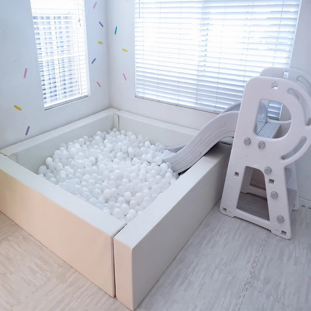 Commercial Kids Luxury Birthday Soft Play Playground Equipments White Slide for Ball Pits