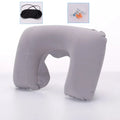 Ready Stock 3 in 1 U Shape Neck Pillow Flocking PVC Inflatable Travel Pillow Set with Eyemask and Earplug