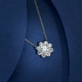 Aimgal Fine Jewelry NGTC Certified 1ct Sunflower Lab High-Carbon Diamond Pendant Necklace 18K Gold-Plated 925 Silver Chain