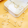 Hot Selling Genuine Gold Au585 Real Gold Necklace Pure 14 Karat Gold Chain Pearl Necklace Wholesale