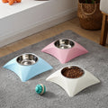 Durable Cute Dart Shaped Feeding Pet Dog Cat Food Bowl Feeder Outdoor Puppy Stainless Steel Food Water Bowl