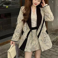 Autumn Winter New Light Luxury Women's High Street Style Waterproof Sequin Suit Coat Ankle Length Two Piece Set