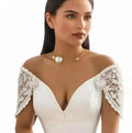 Open Circle with Imitated Pearl Ball Choker Necklace for Women Elegant Wedding Collar Torques Accessories Fashion Neck Jewelry