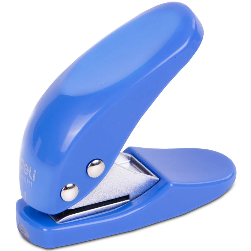 Deli 0111 Blue Hand-held Single Hole Punch Mini Manual Hole Punch Document Binding Hole Punch 288pcs Per Carton Set