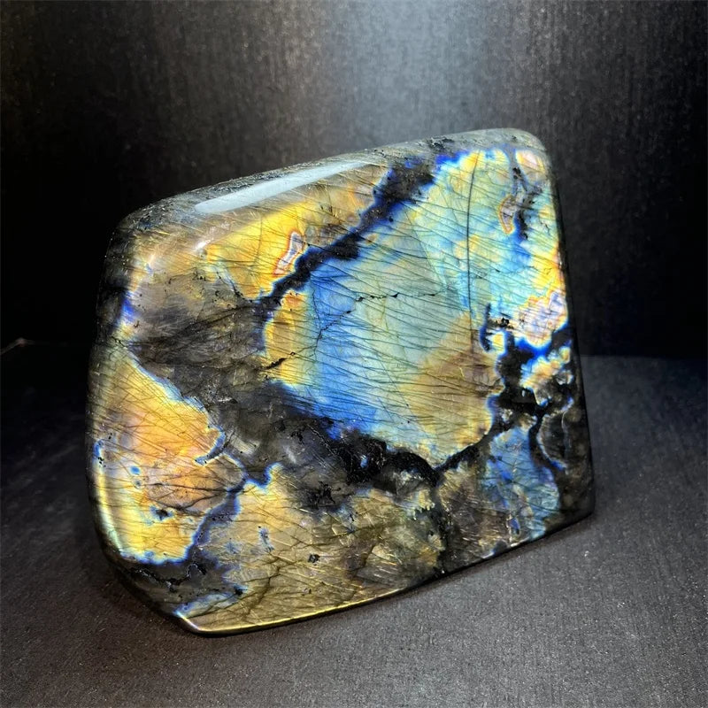 Crystal Ornament Natural Gemstone Healing Irregular Labradorite Free Form for Decoration