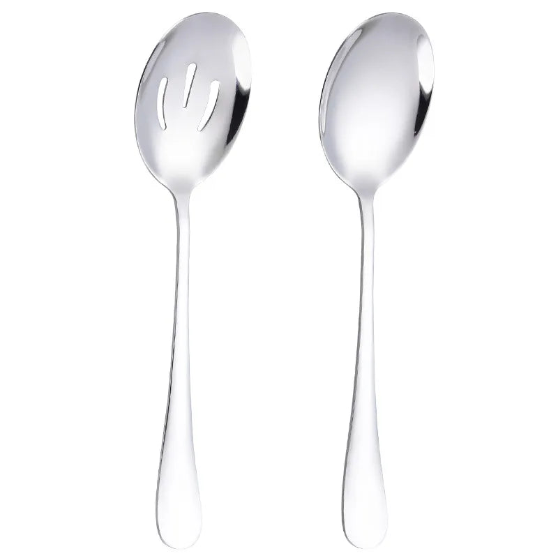 Luxury Large Kitchen Skimmer Cooking Tool Utensils Metal Big Sauce Curry Salad Buffet Slotted Serving Spoon