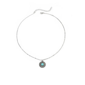 2024 Vintage Bohemian Necklace Western Style Cowboy Turquoise Necklace for Woman