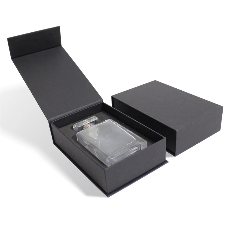 Wholesale Customizable Cardboard Box Black Eva Foam Stand Magnetic Lid Matt Laminated Sponge Liner Display Box Custom Logo Color