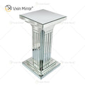 The Factory Hot Sale WXF-010 Classic Style Silver Roman Pillar Home Decor Mirrored Side Table