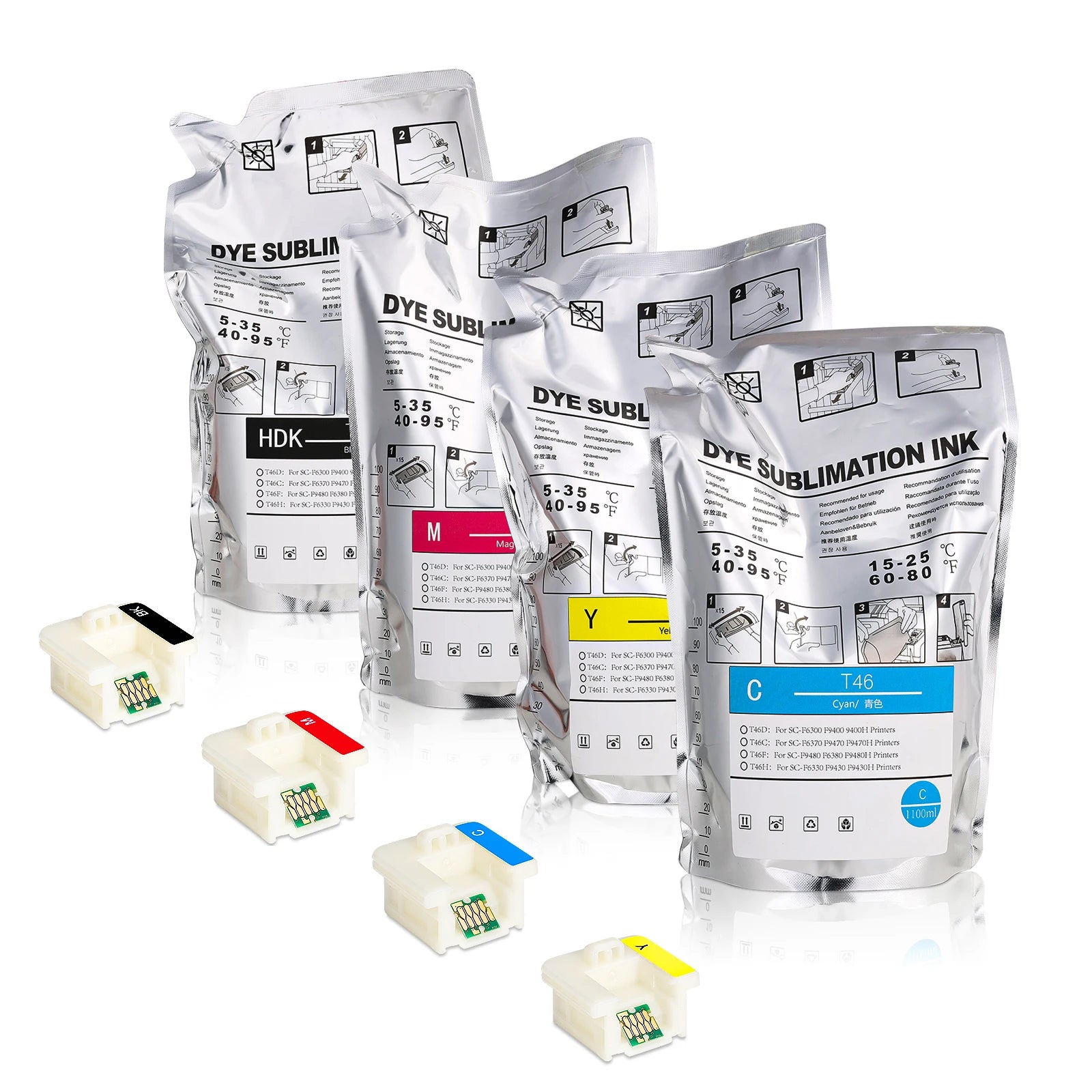 1100ml Dye Sublimation Ink Bag for EPSON SureColor F6300 F6330 F6360 F6370 F6380 F9430 F9430H F9400 F9400H F9460 F9470 F9480