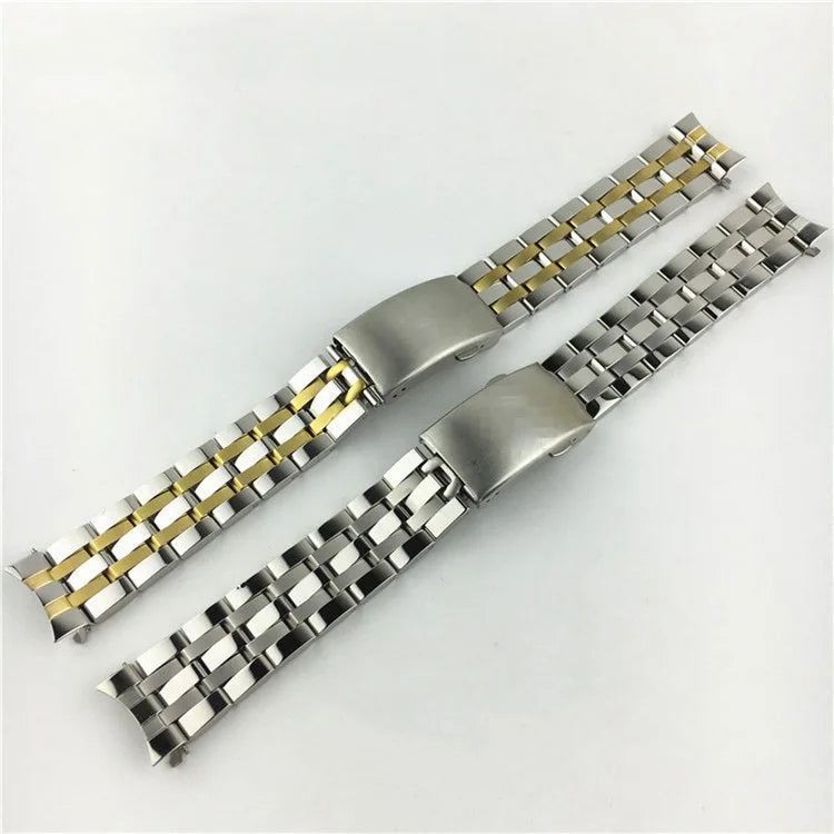Wholesale Solid Stainless Steel Watch Band 19MM 20MM Curved End 5 Beads Metal Strap Bracelet for Tisot Omg SKX Watches