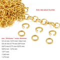 Stainless Steel With Real 18K Gold PVD/IP Plating Jewelry Findings Jump Open Ring3-9 MmWHOLESALE BULK DIY Accessories