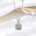 Elegant Fine 925 Sterling Silver Diamond Pendant Women Fashion square CZ Diamond Necklace