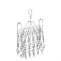 Multifunction Foldable Square Stainless Steel Socks Hanger with 34 Clips Clothes Drying Rack with Pegs for Socks Storage