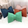 Amity Factory Wholesale Solid Velvet Rectangle Throw Pillow Case with Bow Tassels for Home Sofa  Decoration Cushion Cover