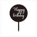 Custom Round Shape Black Happy Birthday Acrylic Cake Topper Number & Fabulous Cake Topper for Cake Decoration Cheap