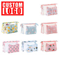 Custom Logo Trousse De Maquillage Travel PVC Two Piece Suit Cartoon Cute Makeup Bag Portable Waterproof Dustproof Zipper Clear T
