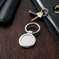 Free Laser Engraving Custom Logo Round Metal Keychain No MOQ Promotional Blank Key Holder & Carabiner