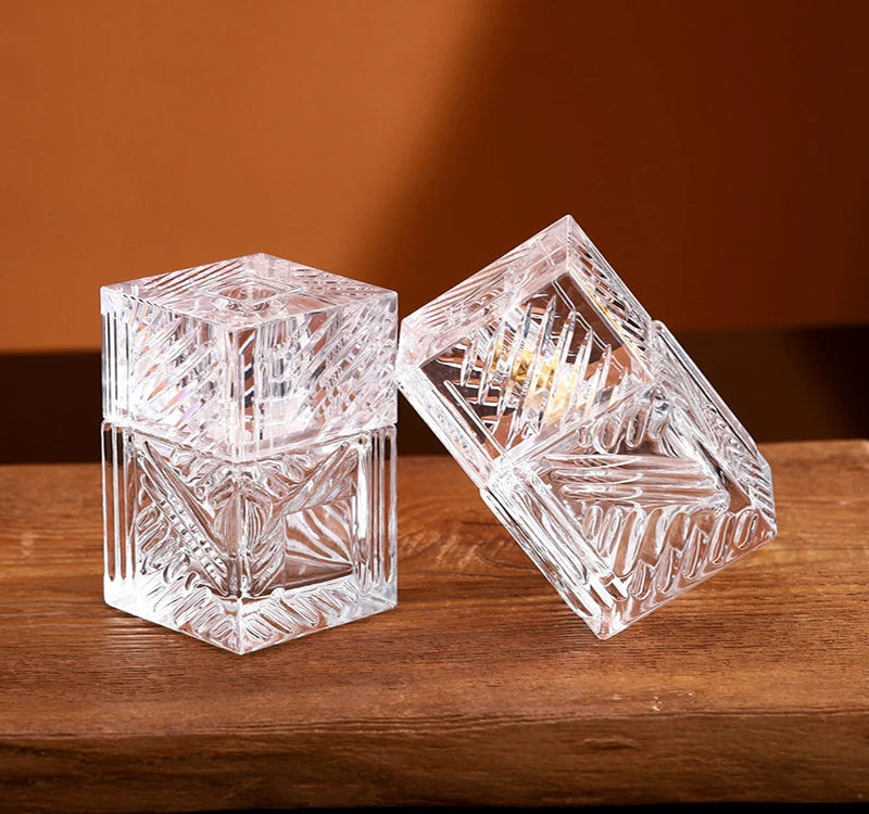 Luxury 100ml Clear Glass Perfume Bottle with Pump Sprayer Square Shape Luxury Glass Lid Free Sample for Men Women Arabian Style