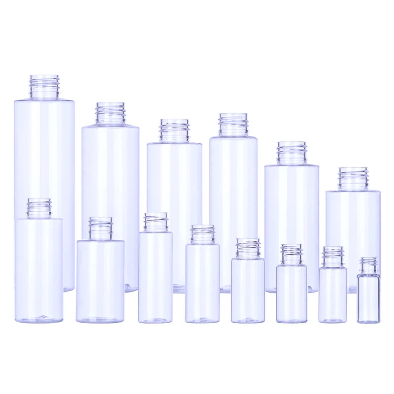 Luxury Body Lotion PET Plastic Bottle Flat Shoulder Cosmetic Plastic Bottle 100ml 150ml 200ml Plastic Lotion Bottle Packaging