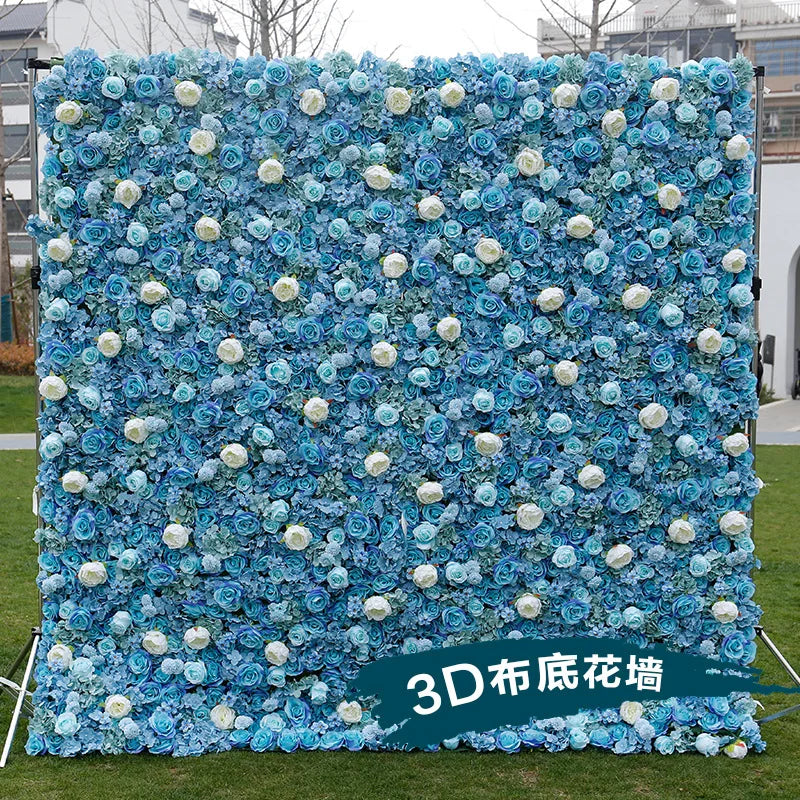 8ftx8ft Customized 3D Mix Plant Flower Wall Mats Artificial Florals Wall Rose Panel for Yoga Shop Decoration