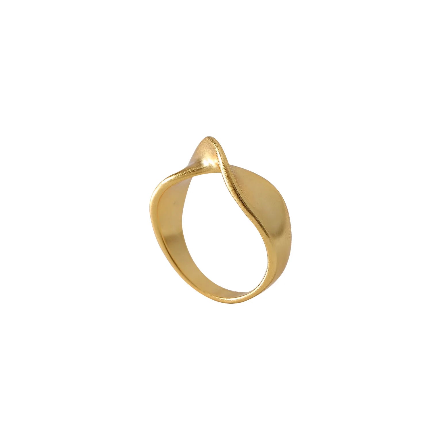 Shescity Best Selling 14K Gold Plated Brass Rings Minimalist Matte Twist Designer Finger Rings Jewelry Gifts for Party